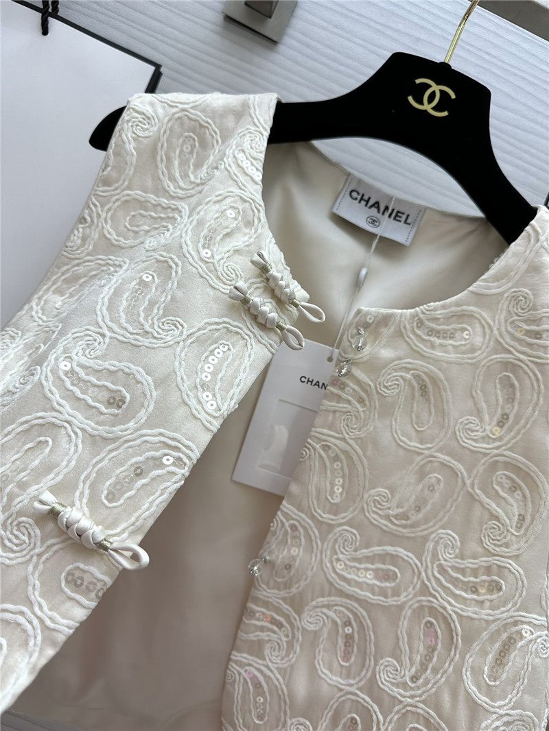 Ch**el buttoned vest + high waist shorts set replica d&g clothing