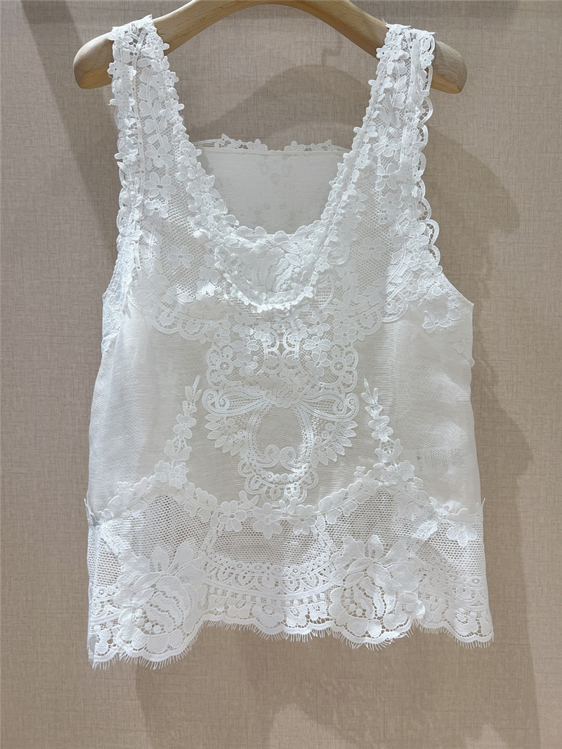 Zimm lace panelled sleeveless vest replica clothing