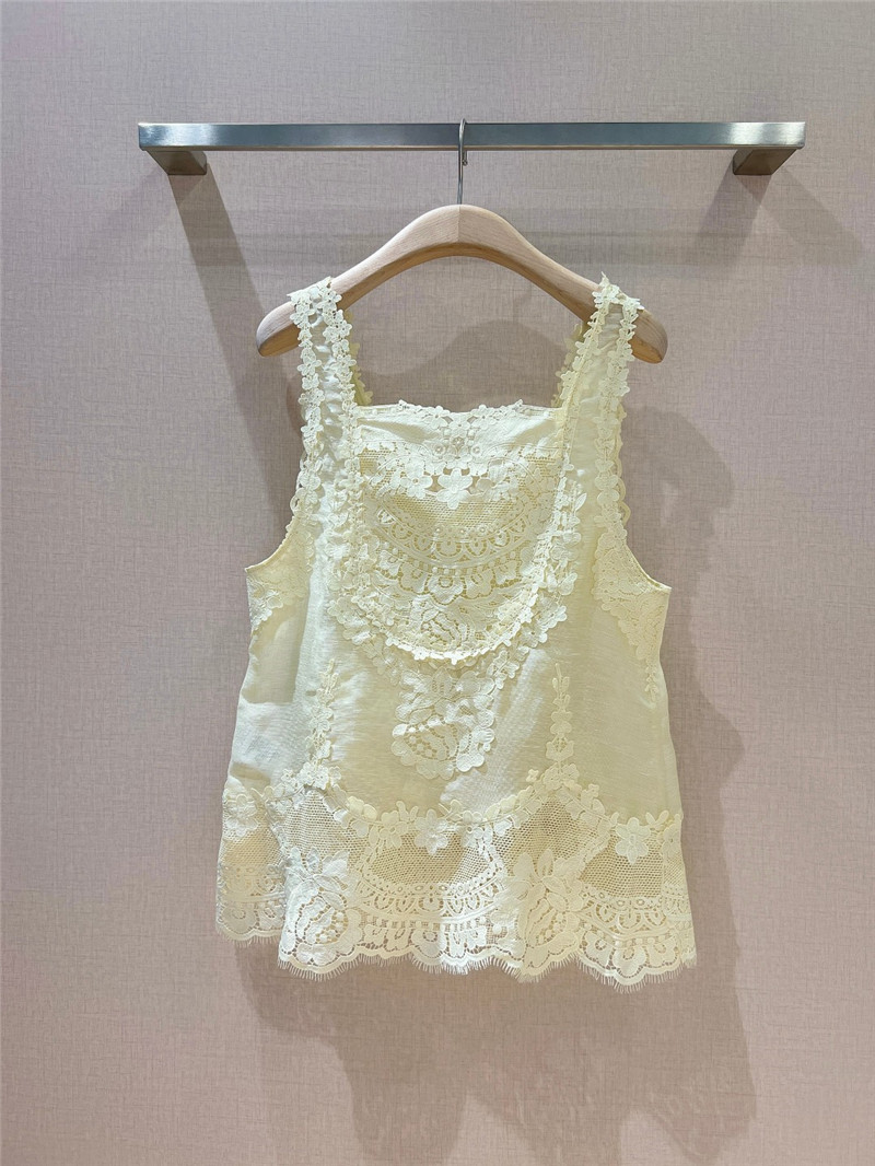 Zimm lace panelled sleeveless vest replica clothing
