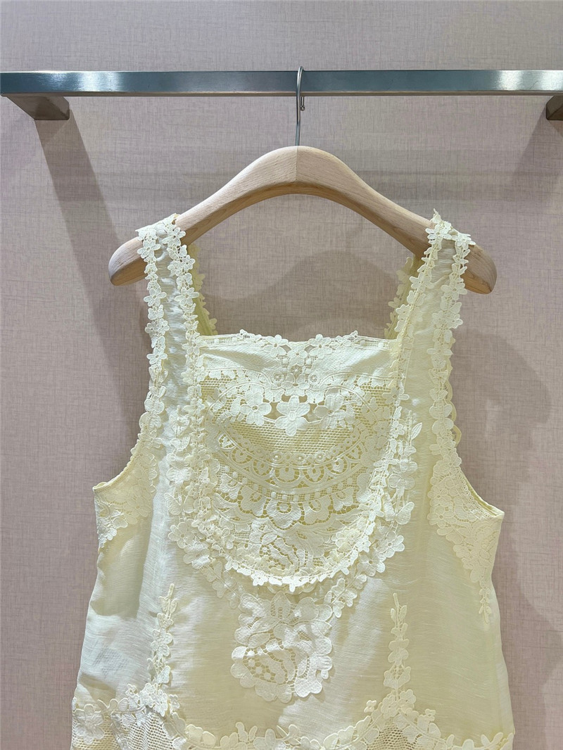 Zimm lace panelled sleeveless vest replica clothing