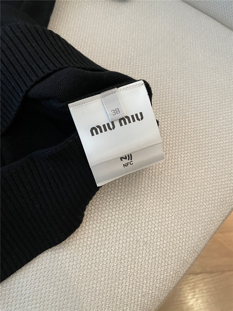 M1um1u logo short-sleeved sweater replica d&g clothing