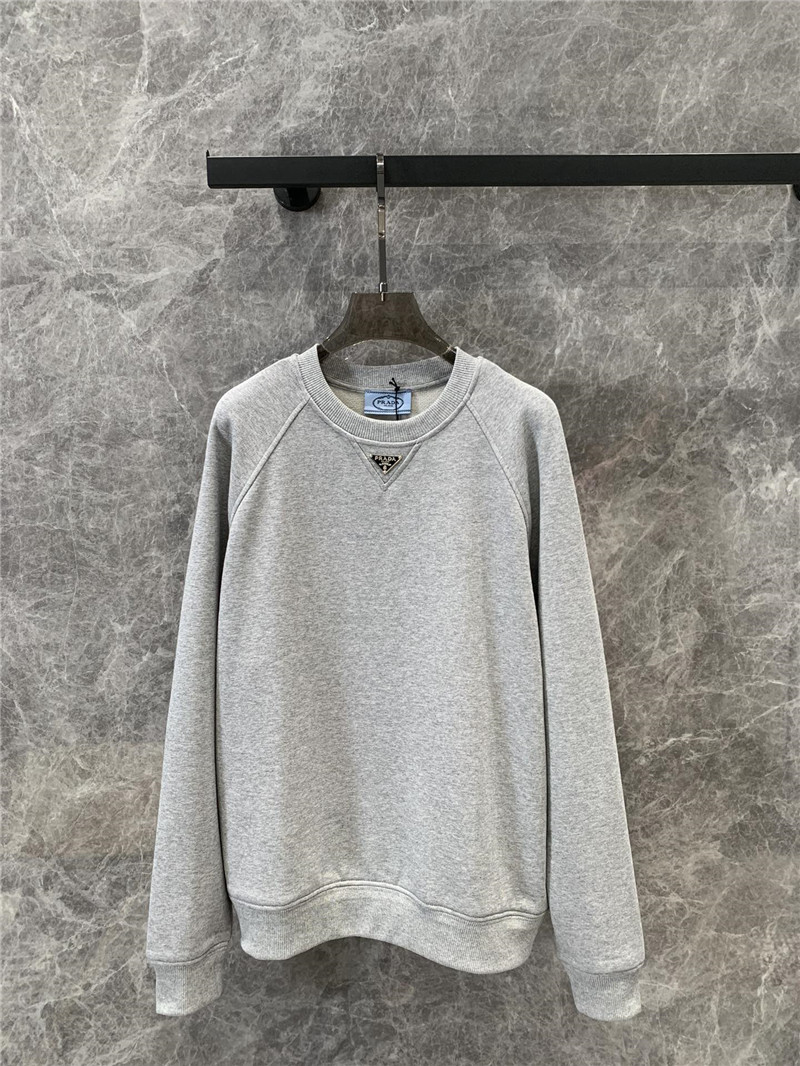 Pra*a round neck long sleeve sweatshirt replica clothing
