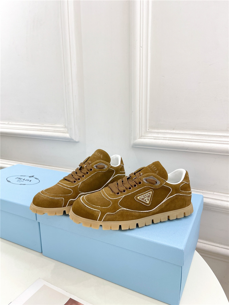 Pra*a faded suede sneakers brown