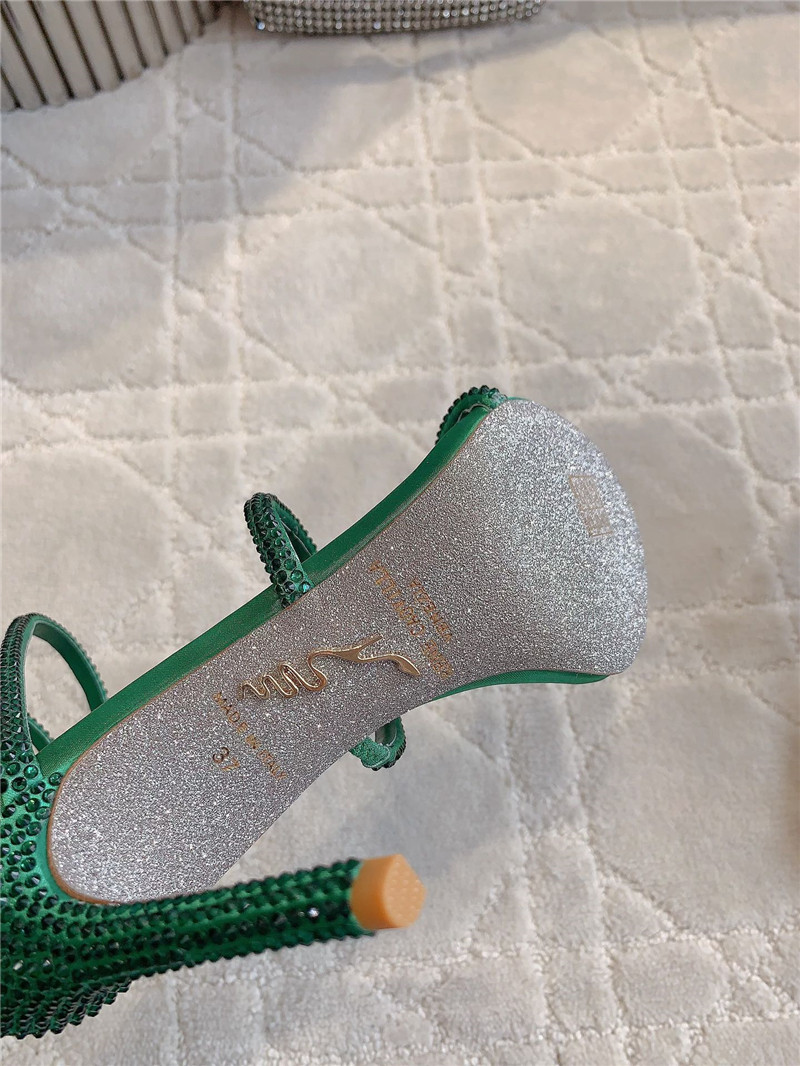 Rene Caovilla Jeweled Cleo Green Sandal 105