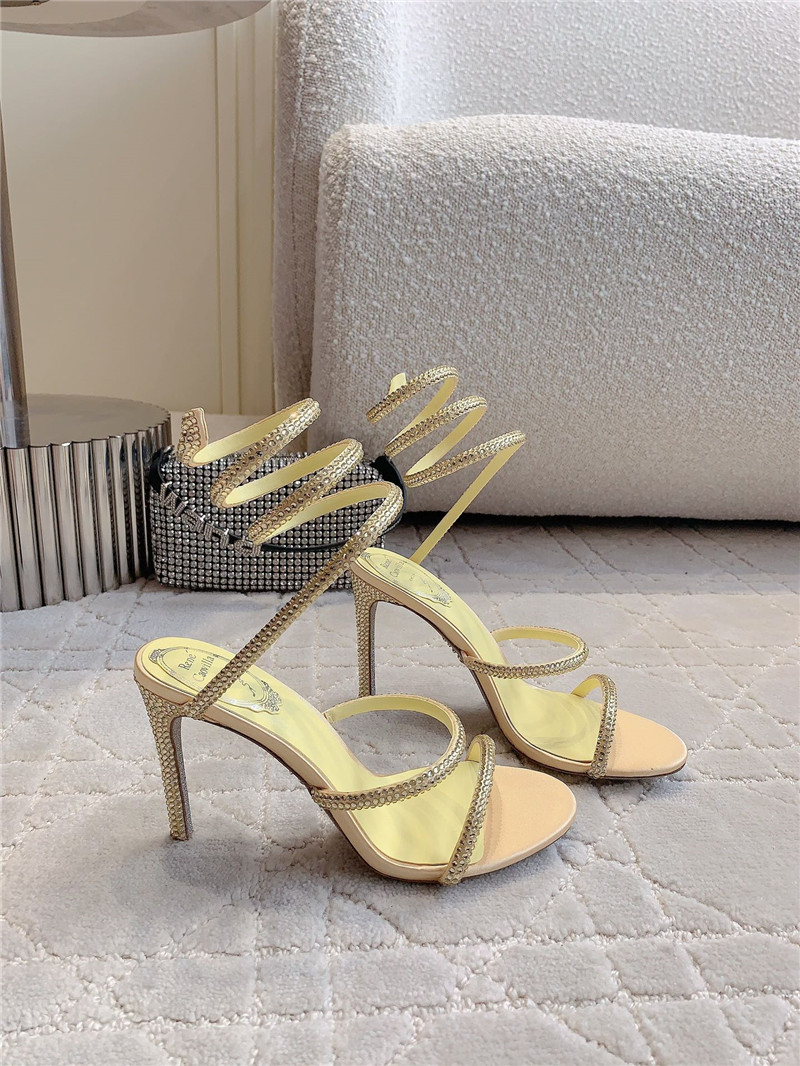 Rene Caovilla Jeweled Cleo Light Yellow Sandal 105