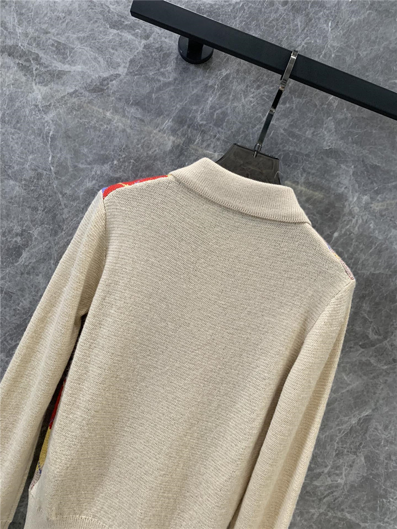 Pra*a knitted polo long sleeve sweater replicas clothes