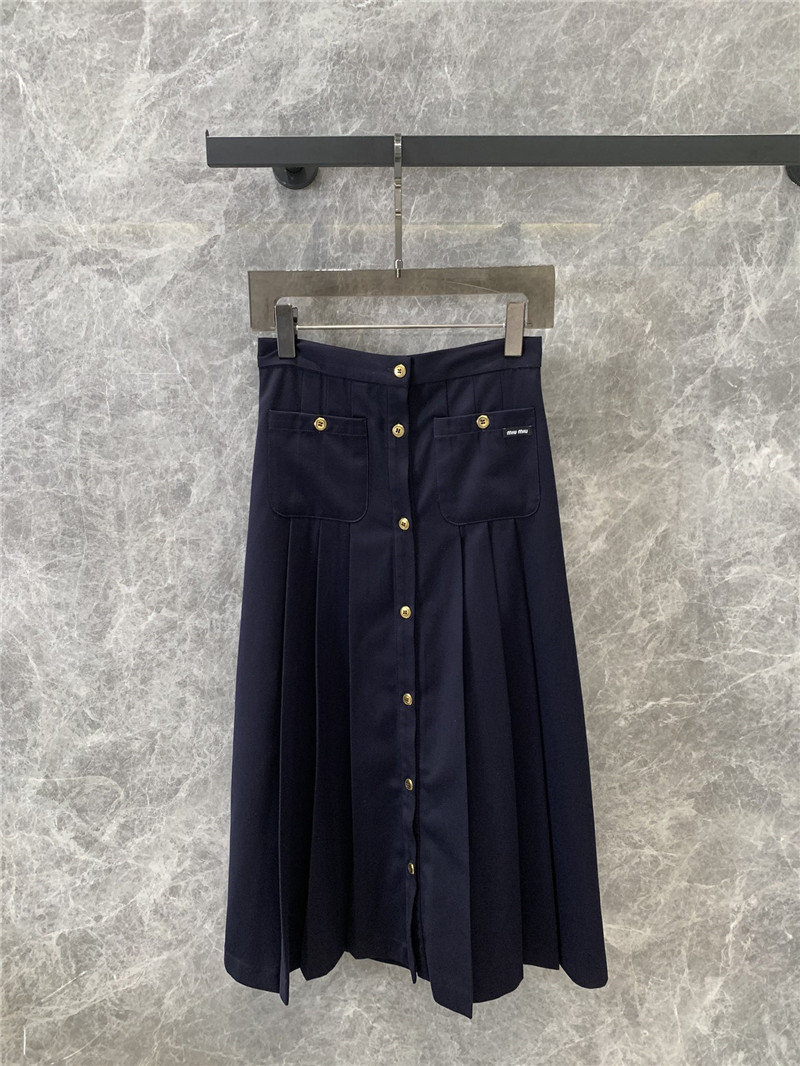 M1um1u logo pleated midi skirt replicas clothes