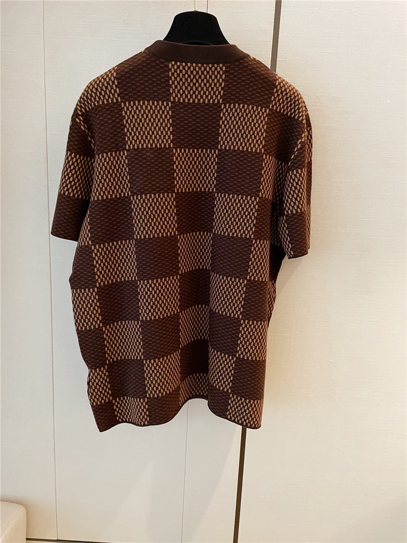 l0vis Vvtt0n lv plaid jacquard short sleeve replica d&g clothing