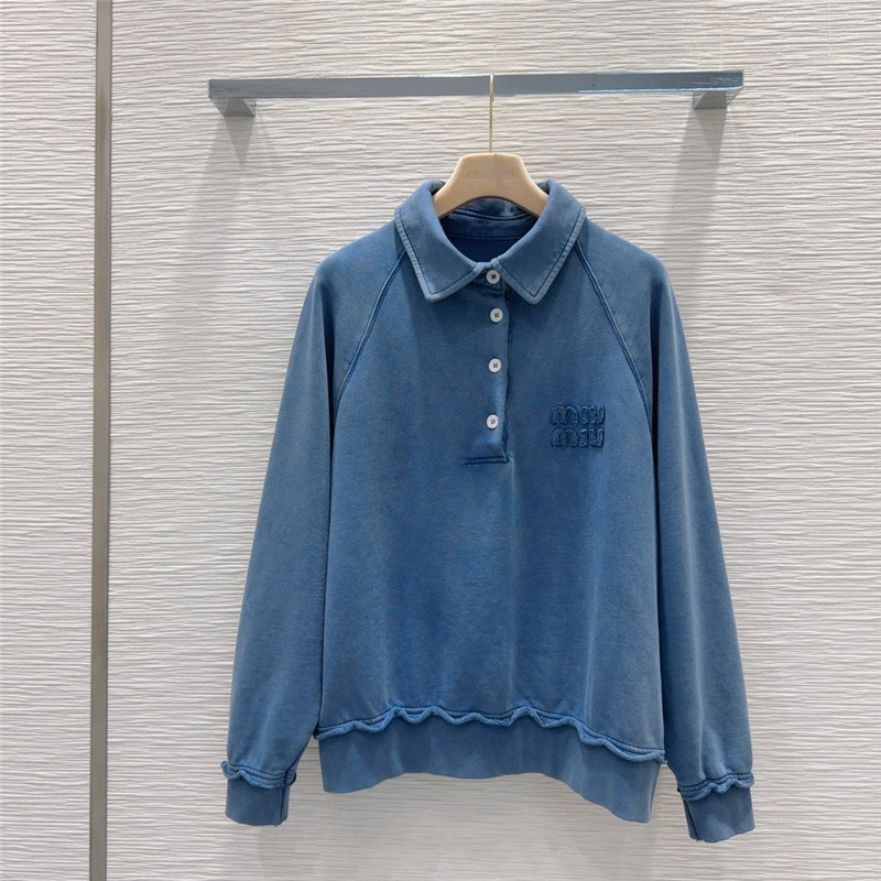 M1um1u simple long-sleeved sweatshirt replica clothing sites