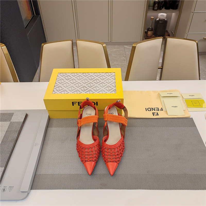 F**di mesh trim colibrì pumps in coral leather