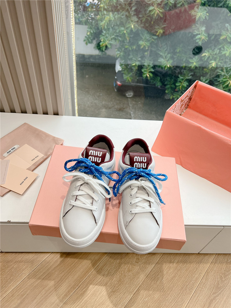 Miu Miu Brown Lace Up Sneakers