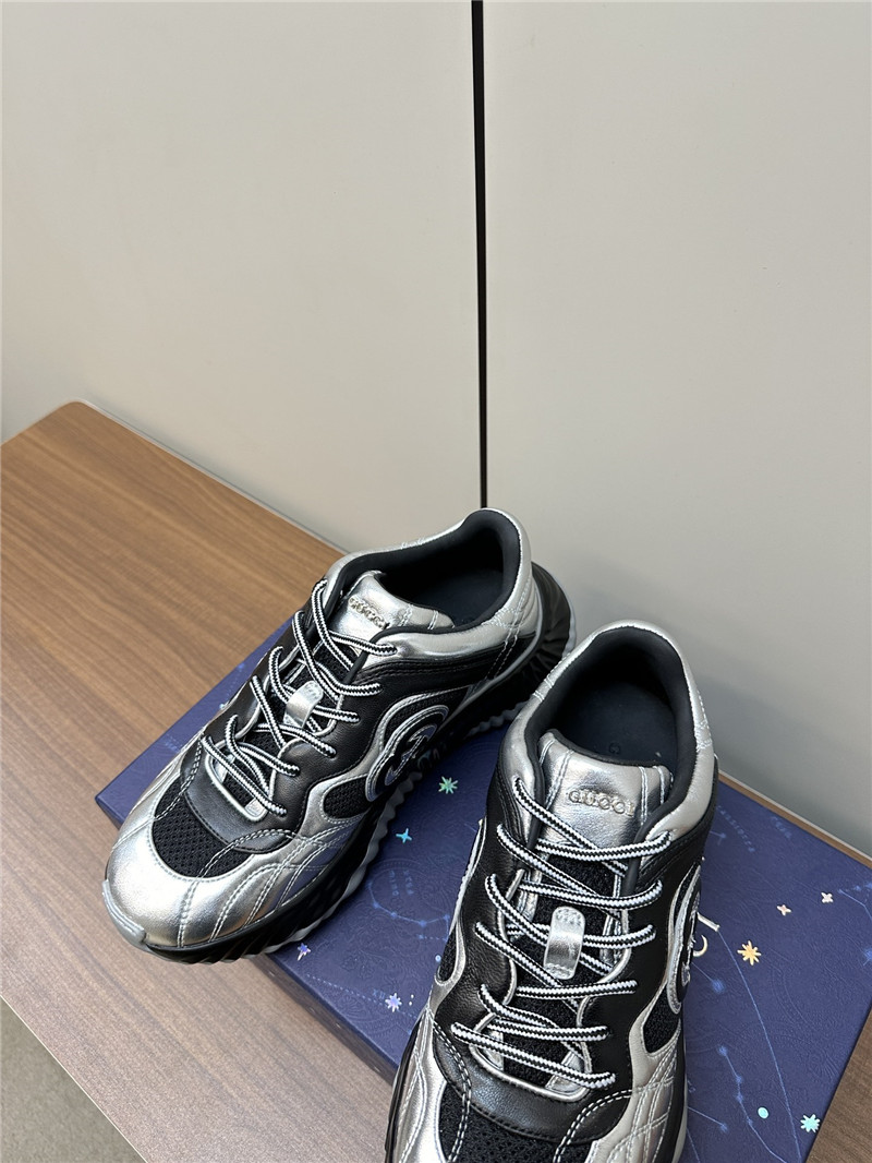 Gvc*1 interlocking g chunky sneakers black silver