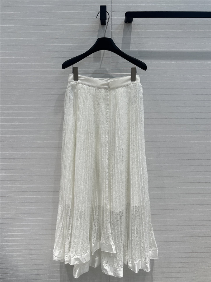 D10r hollow lace pleated long skirt replica d&g clothing