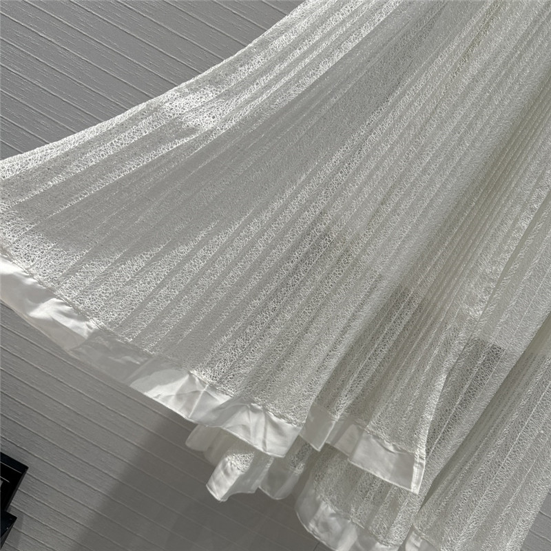 D10r hollow lace pleated long skirt replica d&g clothing