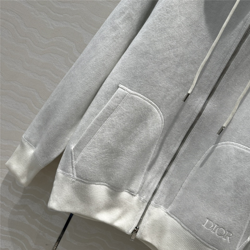 D10r old flower logo zipper cashmere jacket replicas clothes