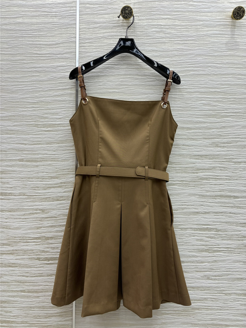 M1um1u khaki leather suspender dress replica clothes