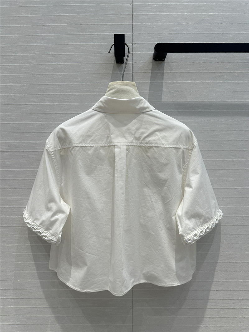 Va1e*ntin0 hand-beaded twisted short-sleeved shirt replica clothes