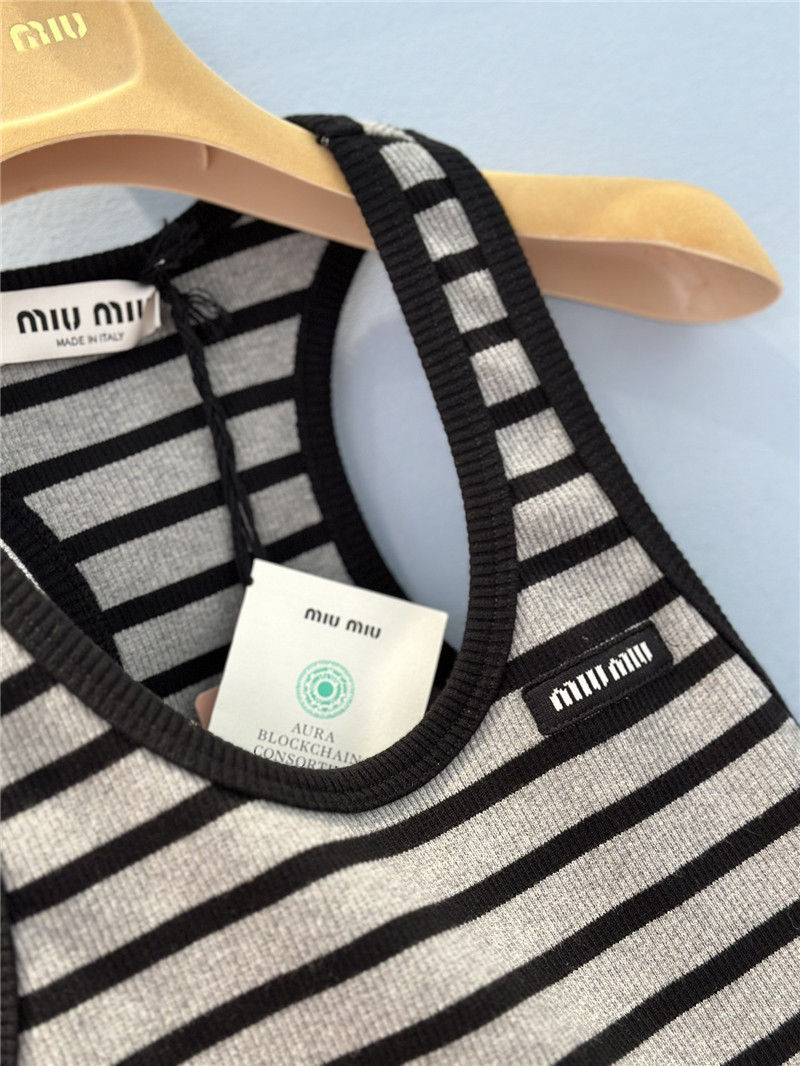 M1um1u black label striped stretch camisole replica d&g clothing