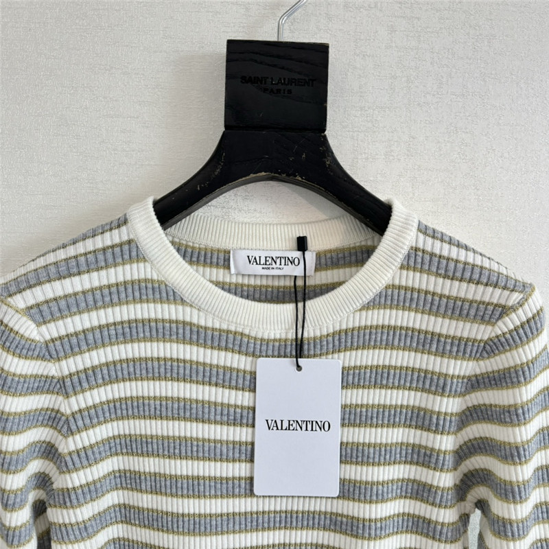 Va1e*ntin0 gold thread striped top replica d&g clothing