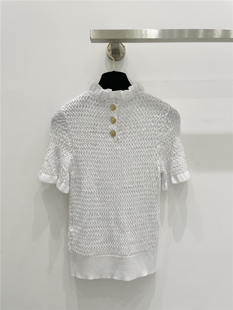 Ch**el geometric wave pleated short sleeves replica d&g clothing