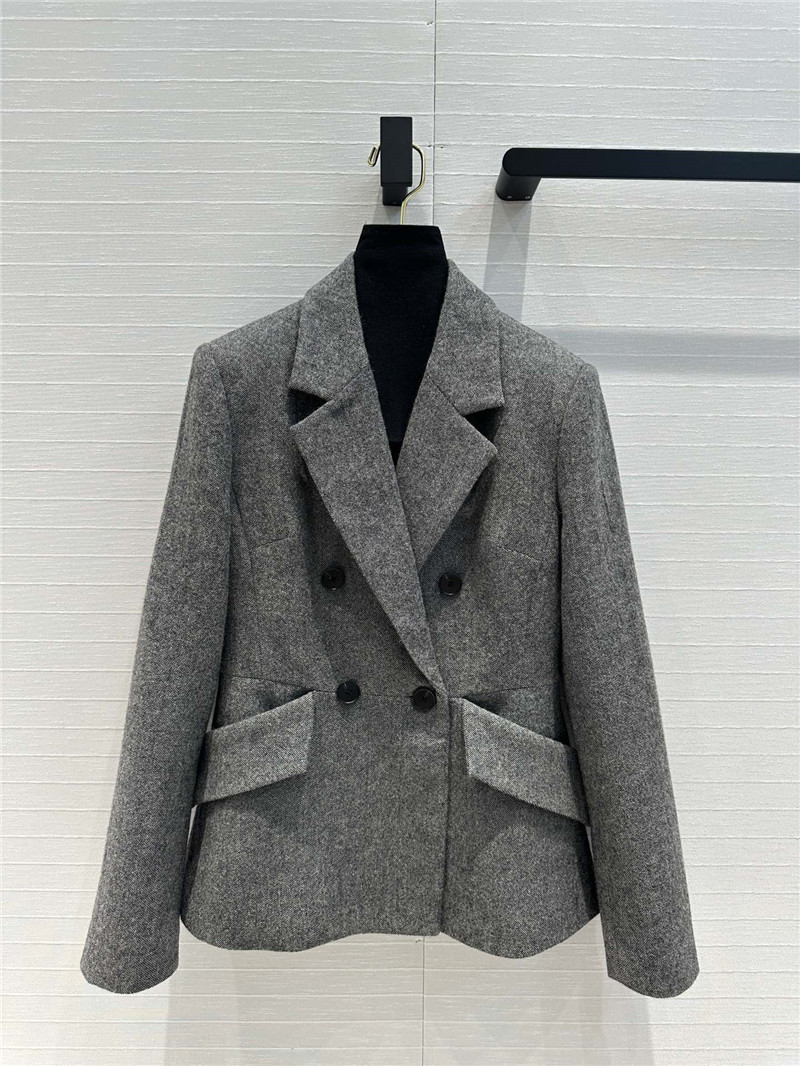 D10r grey double-breasted suit jacket replicas clothes