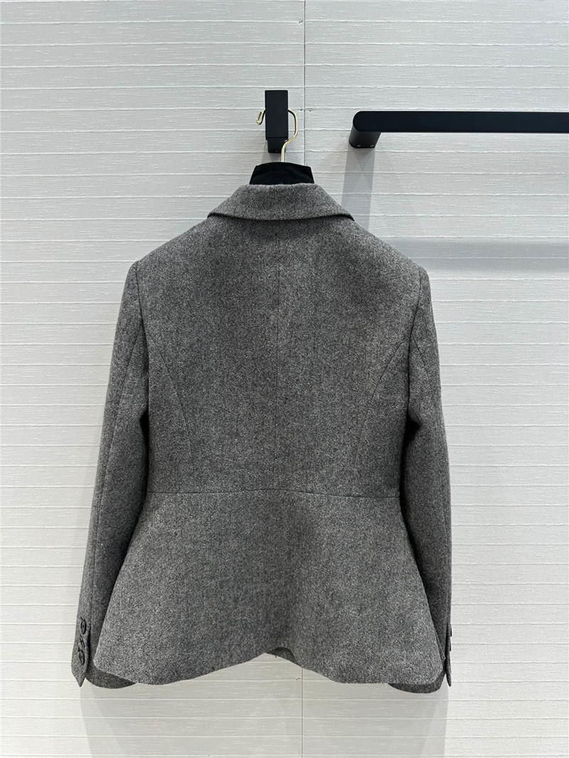 D10r grey double-breasted suit jacket replicas clothes