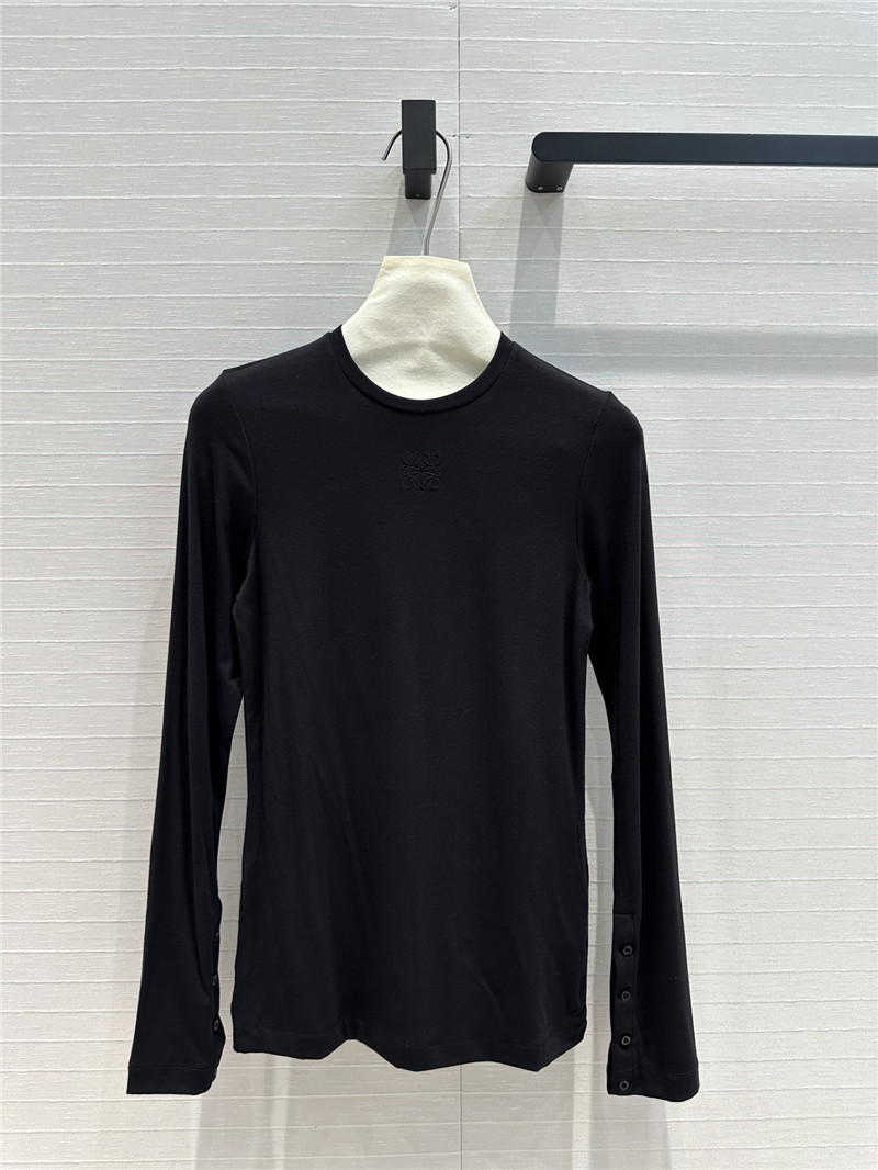 L0ew* knot embroidered bottoming shirt replica clothing