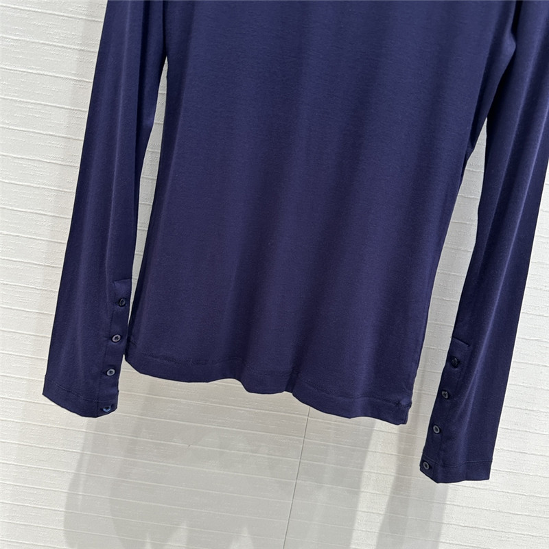 L0ew* knot embroidered bottoming shirt replica clothing