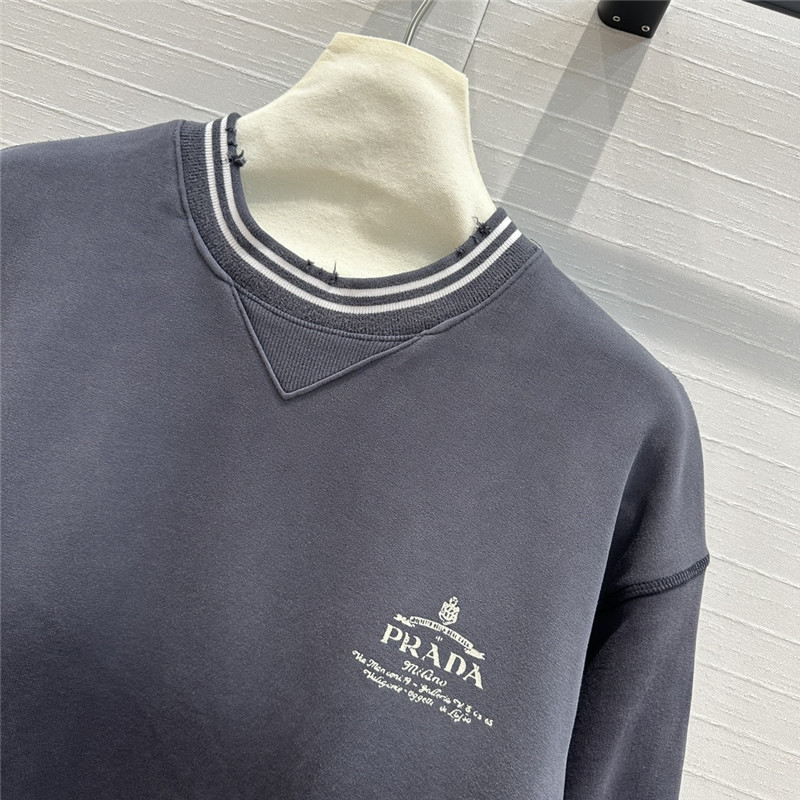 Pra*a old gradient washed round neck sweatshirt replicas clothes