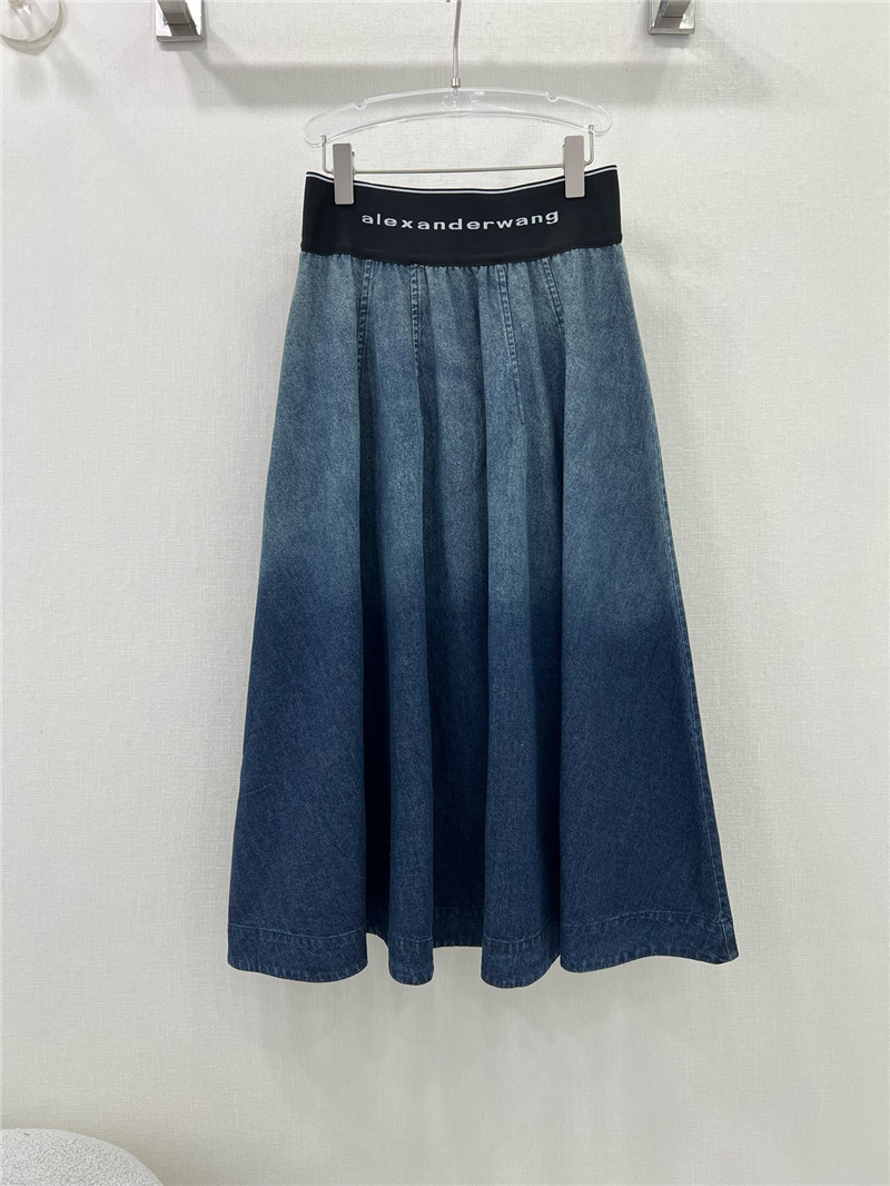 A1exa*der wang logo elastic waist denim skirt replica clothes
