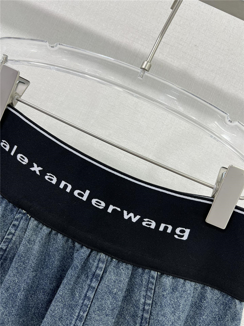 A1exa*der wang logo elastic waist denim skirt replica clothes