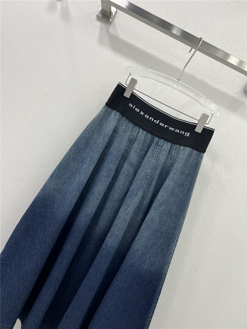 A1exa*der wang logo elastic waist denim skirt replica clothes