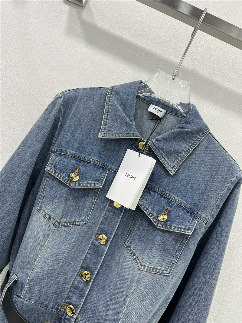 Ce1i*e denim long sleeve dress replica clothes