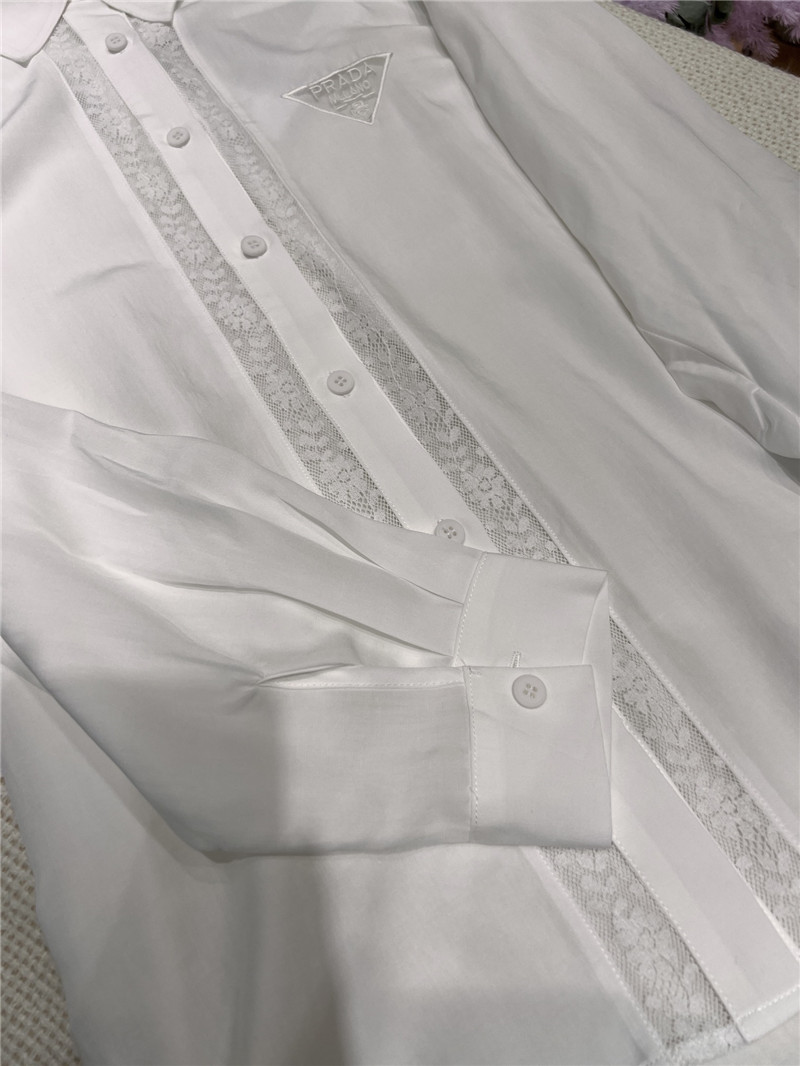 Pra*a tencel linen white shirt replica clothing sites