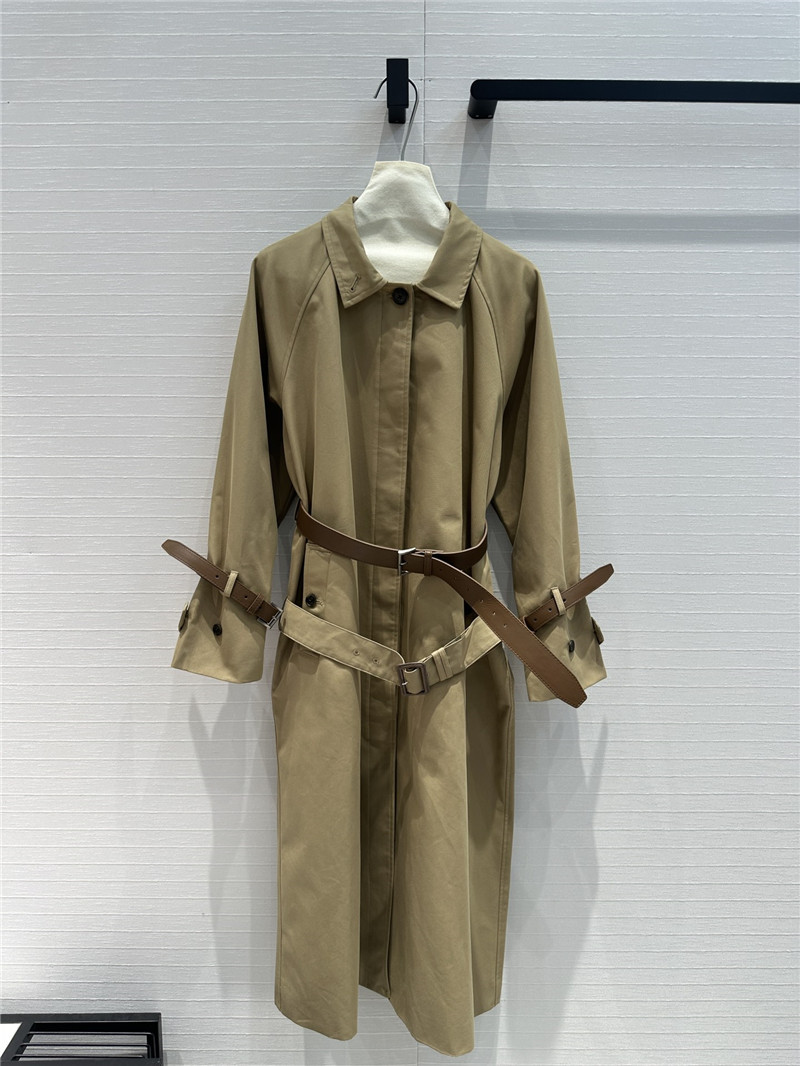 Pra*a waist long trench coat replica designer clothes