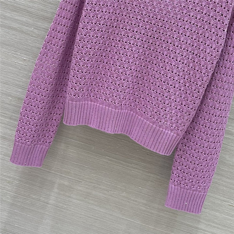 Ch**el hollow crochet top replica clothing sites