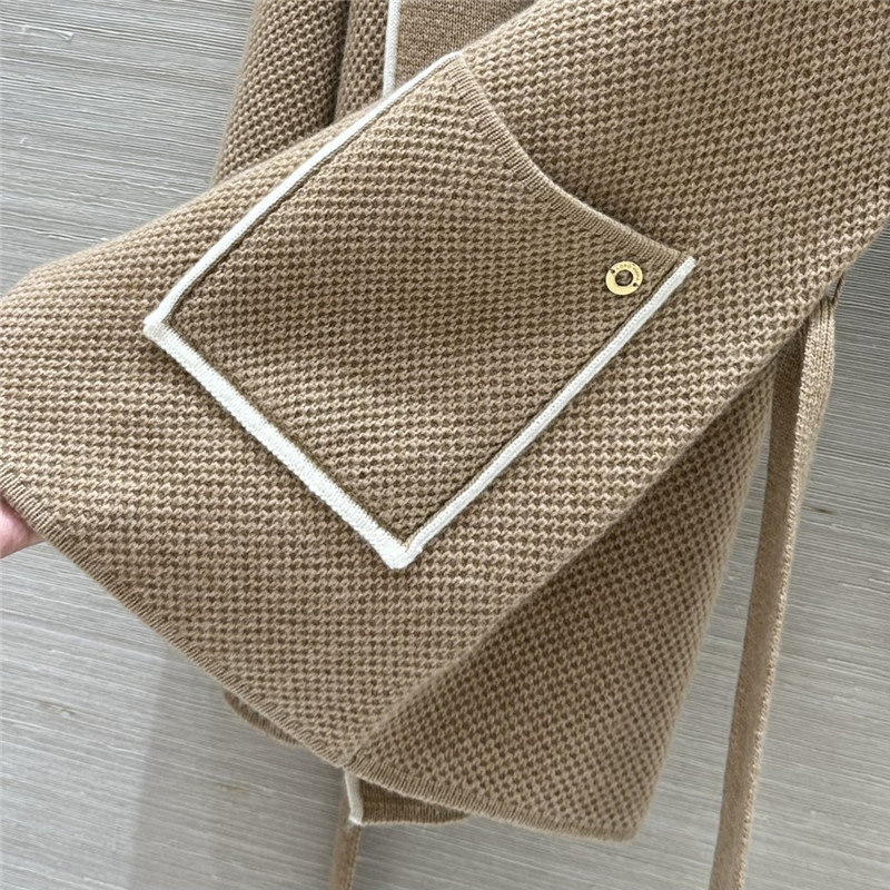 L0r0 P1ana pure cashmere curly tie coat replica clothes