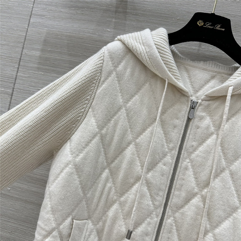 L0r0 P1ana quilted cashmere hooded jacket replica clothing