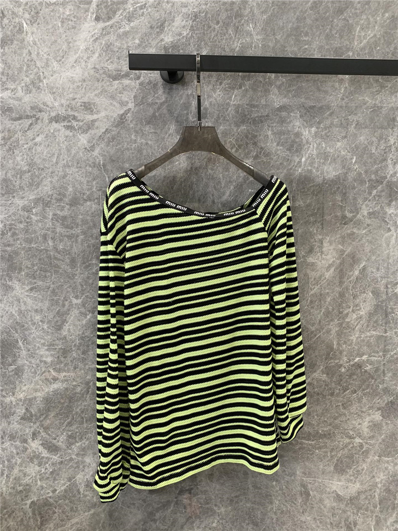 M1um1u striped long-sleeved t-shirt replica clothing sites