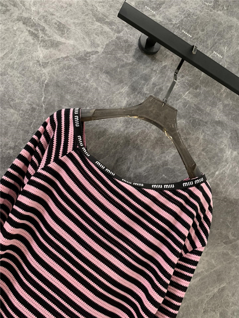 M1um1u striped long-sleeved t-shirt replica clothing sites
