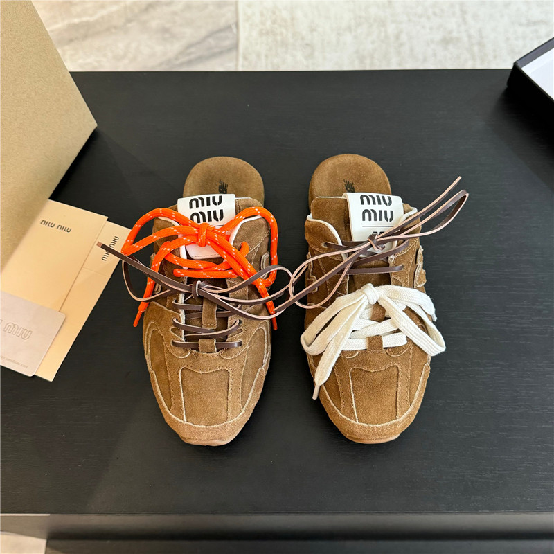 New Balance x Miu Miu 530 SL Faded Suede Brown Mules