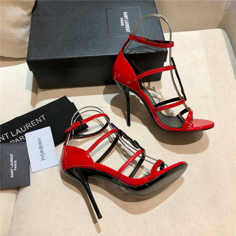 Sa1nt Lau*nt cassandra red patent heel sandals