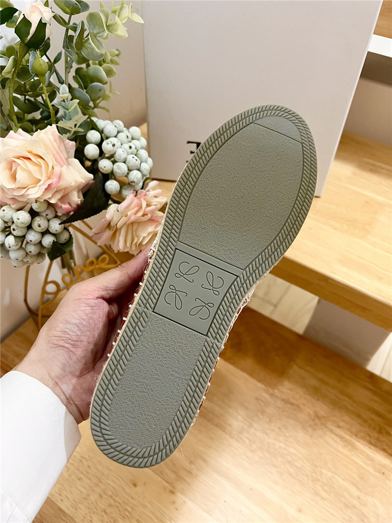 L0ew* anagram jacquard espadrilles black and white