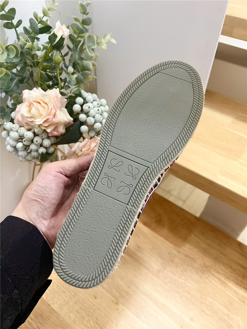 L0ew* anagram jacquard espadrilles black and fuchsia