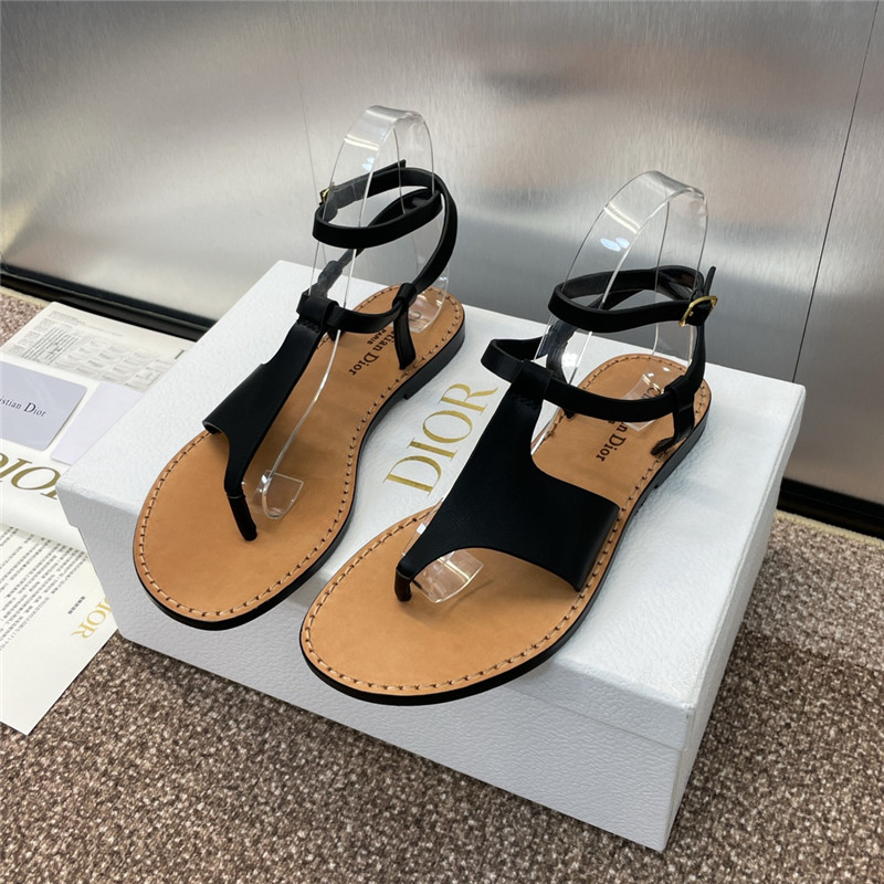 D10riviera D10r sun thong sandal black calfskin