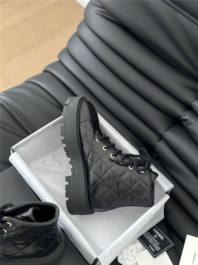 ch**el D1am0nd calfskin lace-up ankle boots