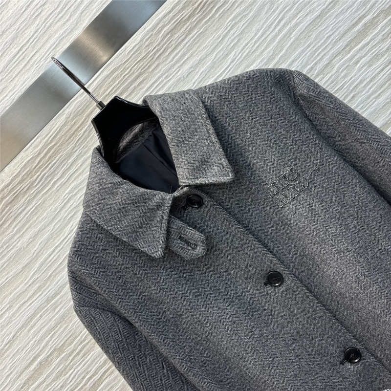 M1um1u herringbone lapel long coat replicas clothes