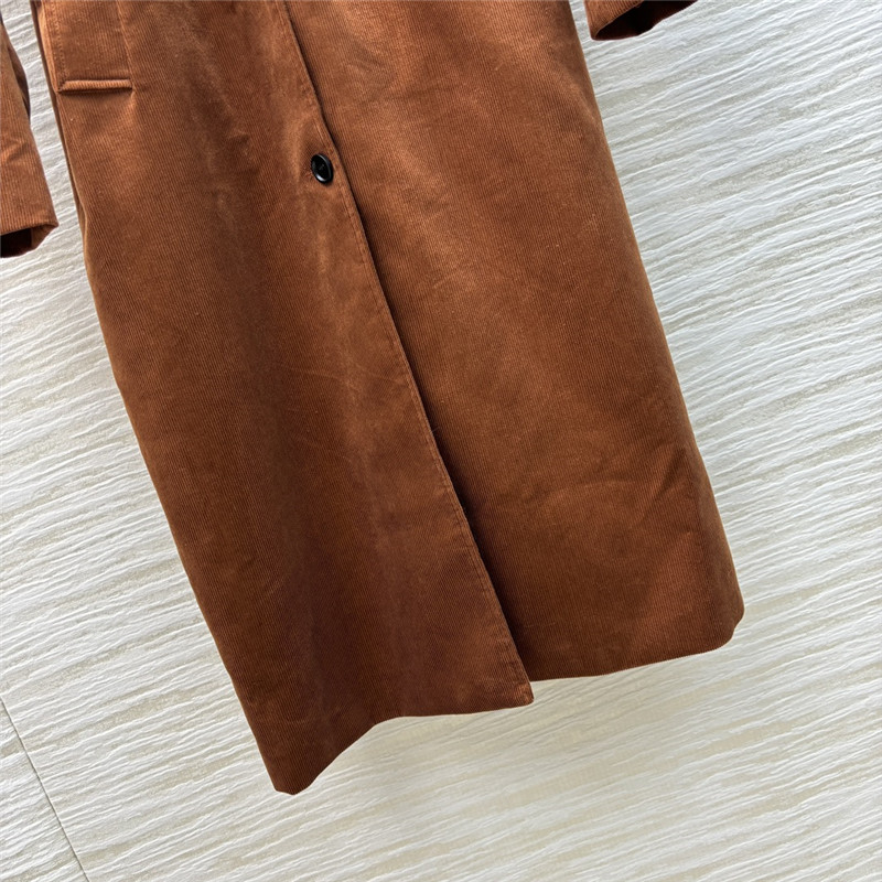 M1um1u corduroy lapel long coat replica d&g clothing