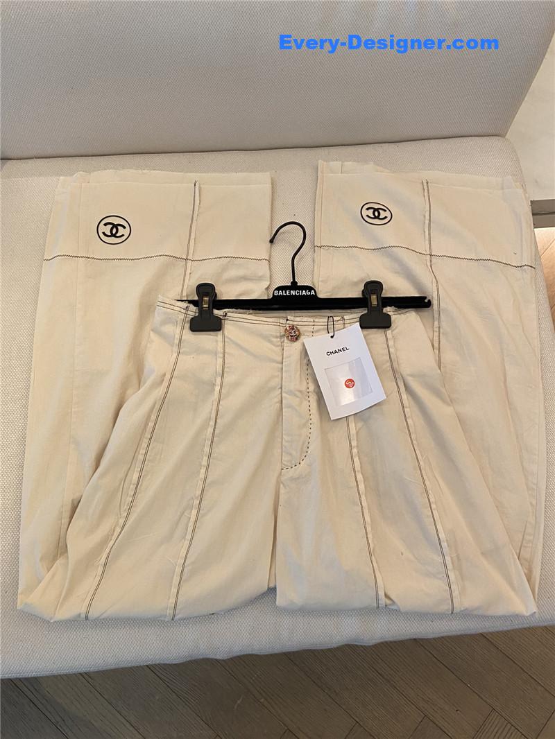 Ch**el new wool straight pants replica designer clothes