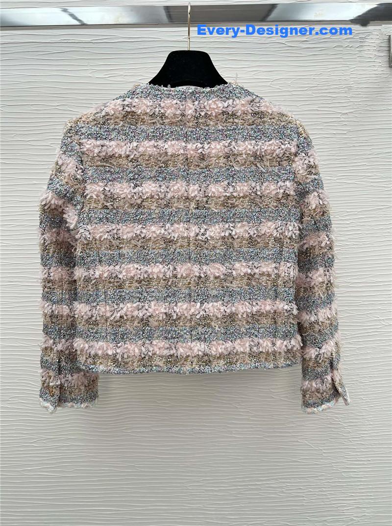 Ch**el striped pink coat replica d&g clothing